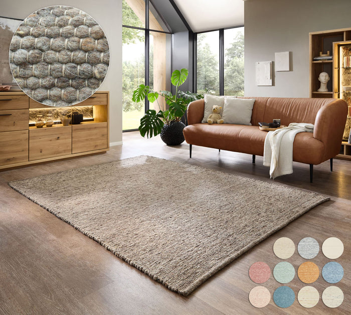 Theko Handgeweven wollen tapijt Alpen 190x290 cm - Bruin