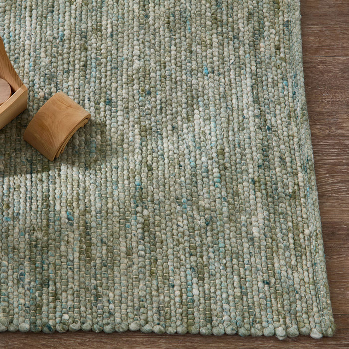 Theko Handgeweven wollen tapijt Alpen 70x140 cm - Groen