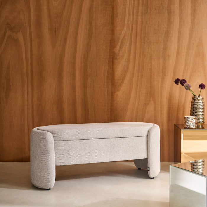 sweeek - Opbergkistbank, eigentijds stoffen bedeinde