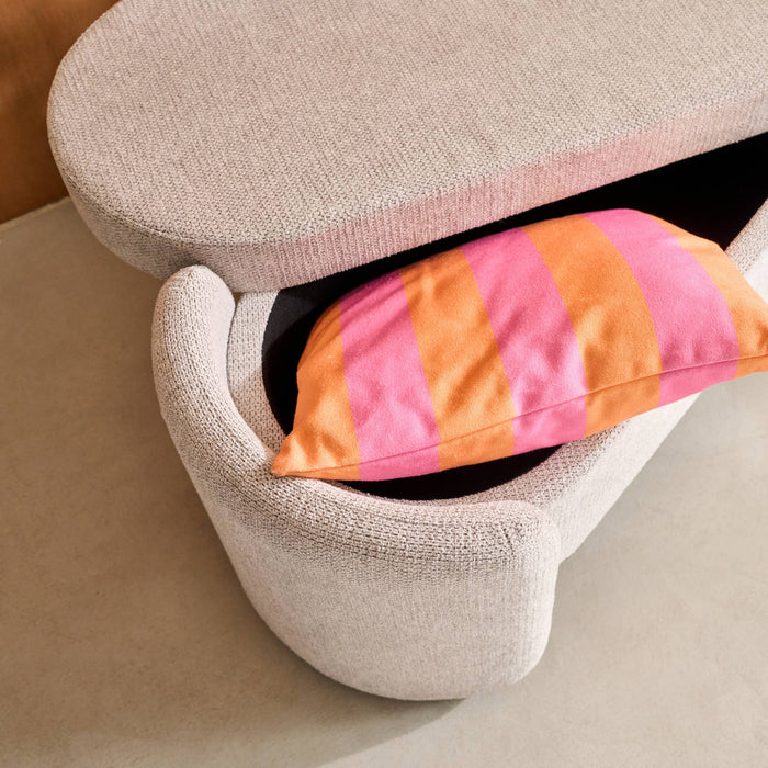 sweeek - Opbergkistbank, eigentijds stoffen bedeinde