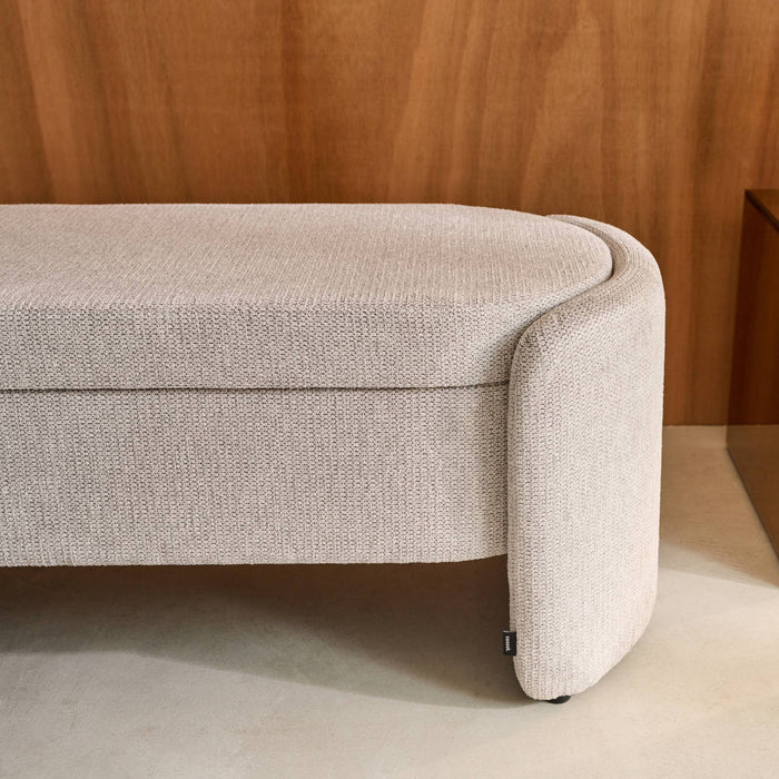 sweeek - Opbergkistbank, eigentijds stoffen bedeinde