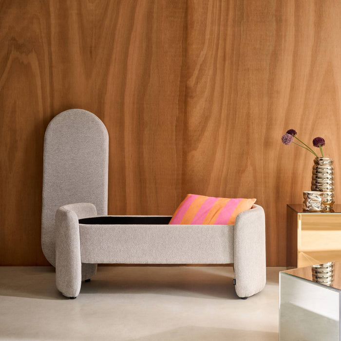 sweeek - Opbergkistbank, eigentijds stoffen bedeinde