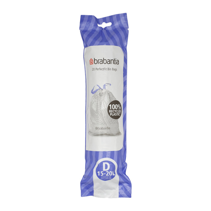 Brabantia Type D PerfectFit Afvalzak 15-20 Liter - 20 zakken