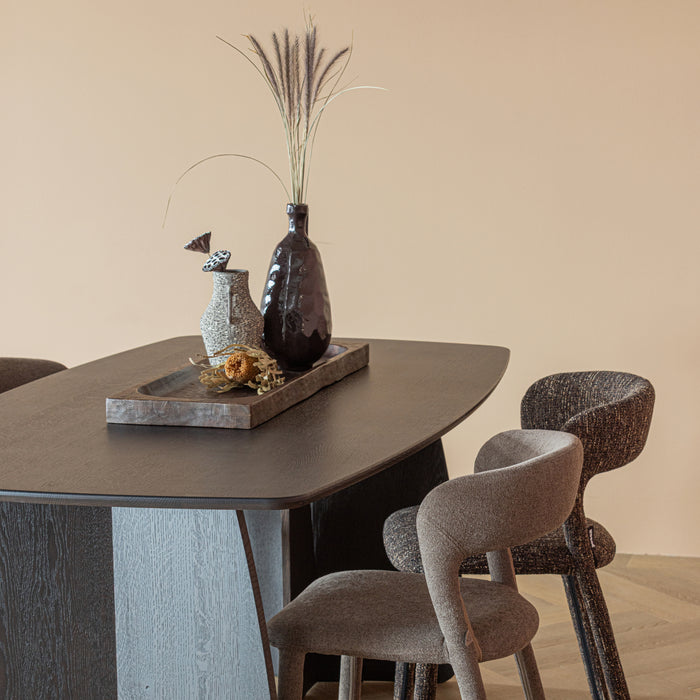 by fonQ Oakline Curve Eettafel B 180 cm - Mystic Brown