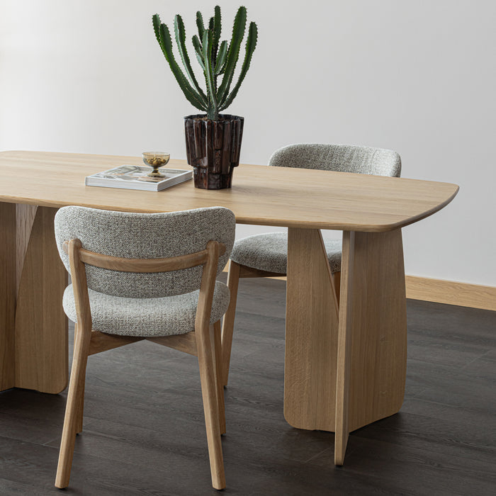 by fonQ Oakline Curve Eettafel B 180 cm - Natural