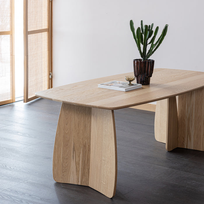 by fonQ Oakline Curve Eettafel B 200 cm - Natural