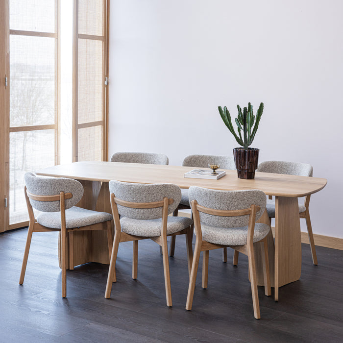 by fonQ Oakline Curve Eettafel B 220 cm - Natural