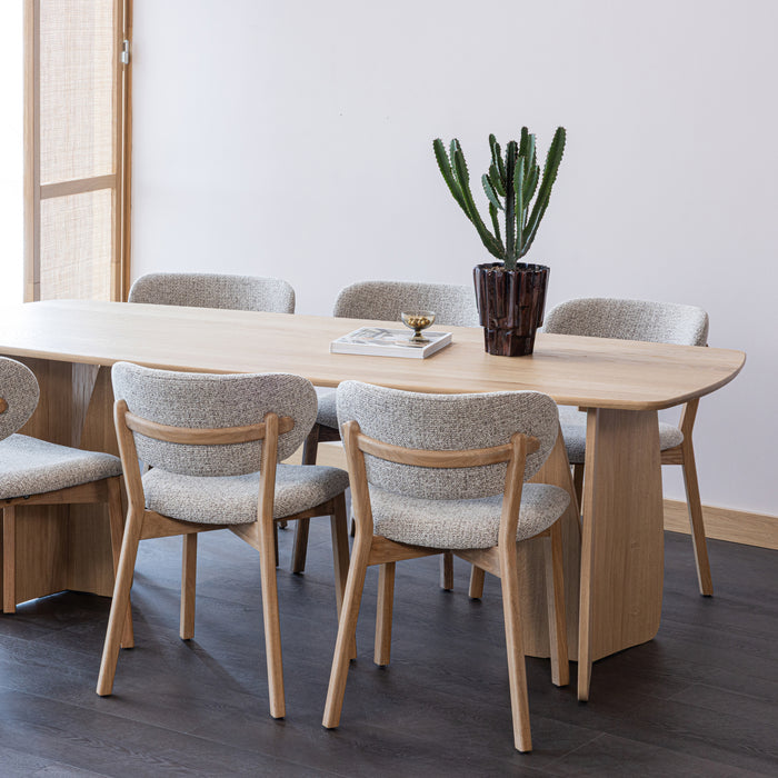 by fonQ Oakline Curve Eettafel B 220 cm - Natural