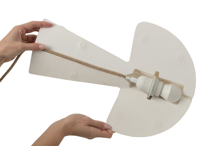 J-Line lampenkap Paddenstoel Vouwbaar - papier - gebroken wi