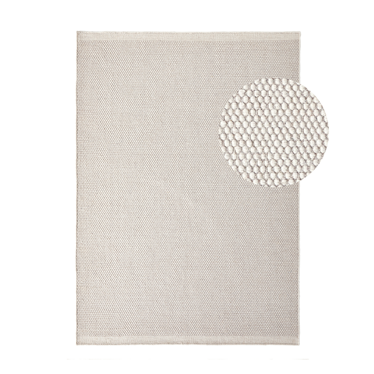 by fonQ Chess Wollen Vloerkleed 200 x 300 cm  - Wit