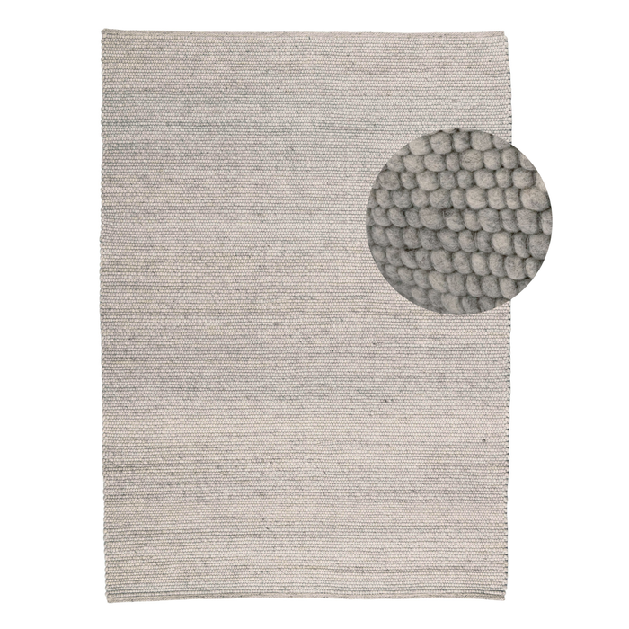 by fonQ Dots Wollen Vloerkleed 160 x 230 cm  - Lichtgrijs