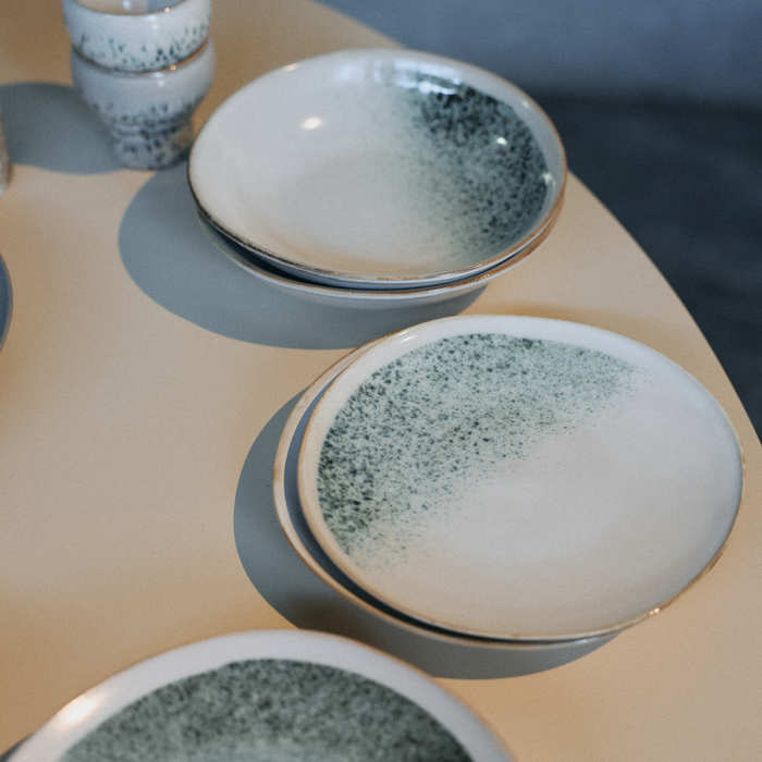 HKliving 70's Ceramics Bord Ø 22 cm - Set van 2 - Mist
