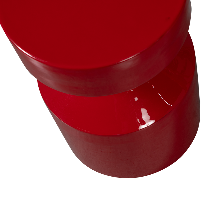 WOOOD Ferry Bijzettafel - Metaal - Rood - 47x30x30