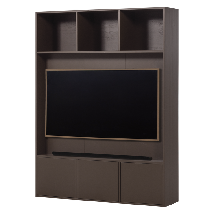 WOOOD Meggy Tv Opbergkast - Grenen hout - Middenbruin - 215x160x40