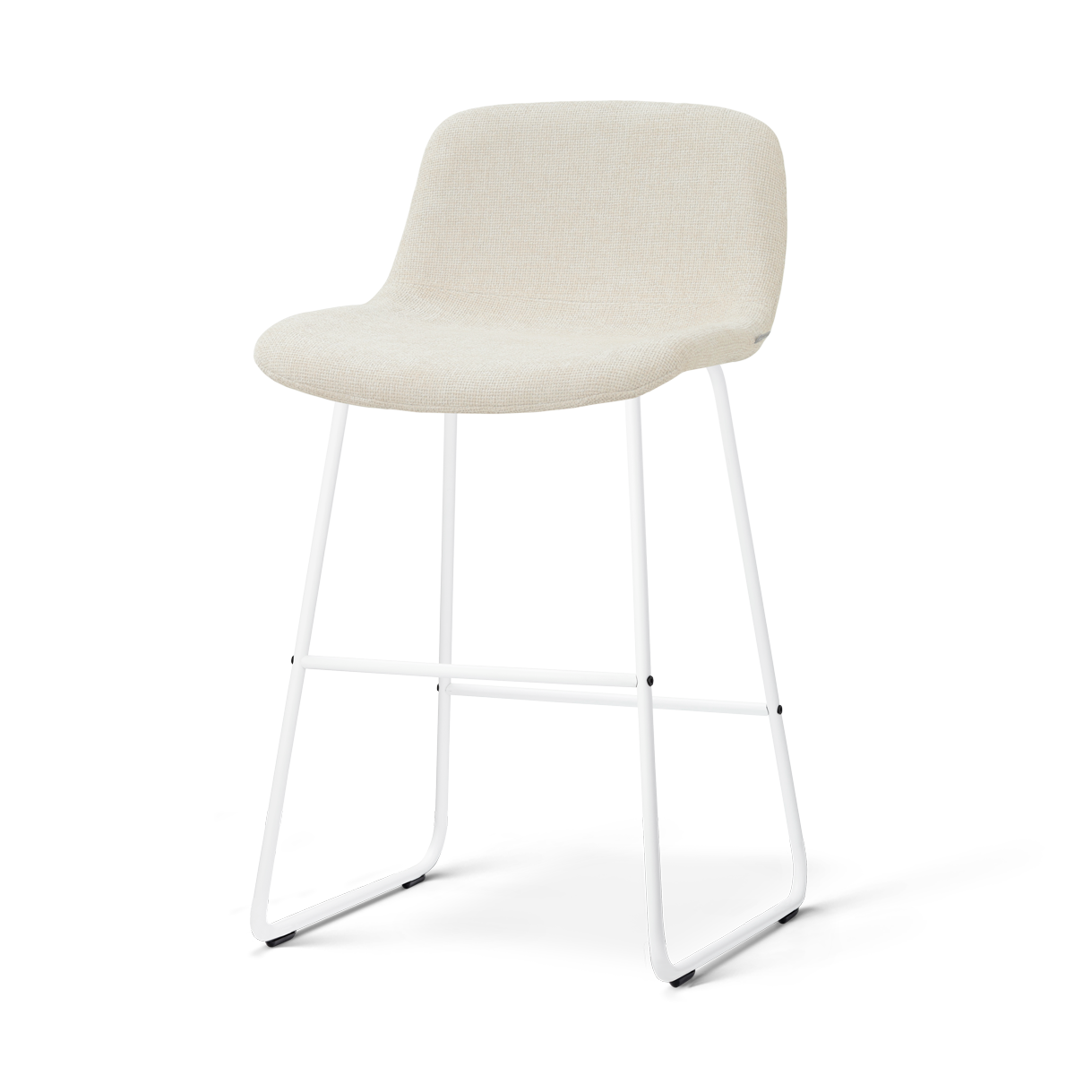 Nolon Nino-Mats Barkruk Cottonbeige - Wit Onderstel - 65 Cm