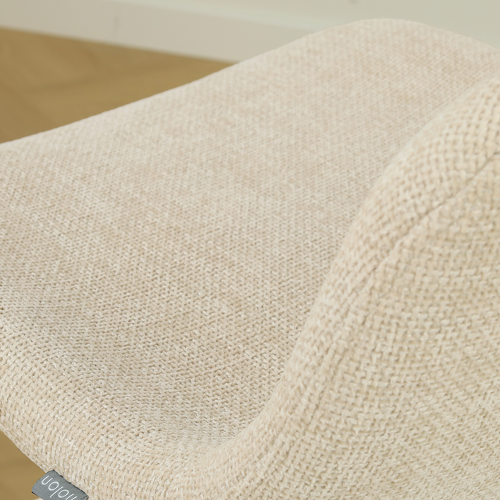 Nolon Nino-Mats Barkruk Cottonbeige - Wit Onderstel - 65 Cm