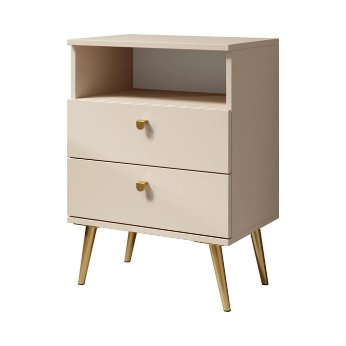 Meubella - Nachtkastje Hidde - Beige - 50 cm