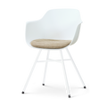Nolon Noa-Liz Eetkamerstoel Wit met Nougatbruin Zitkussen Wit