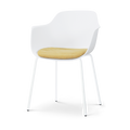 Nolon Nora-Liz eetkamerstoel wit met warm oker zitkussen - wit