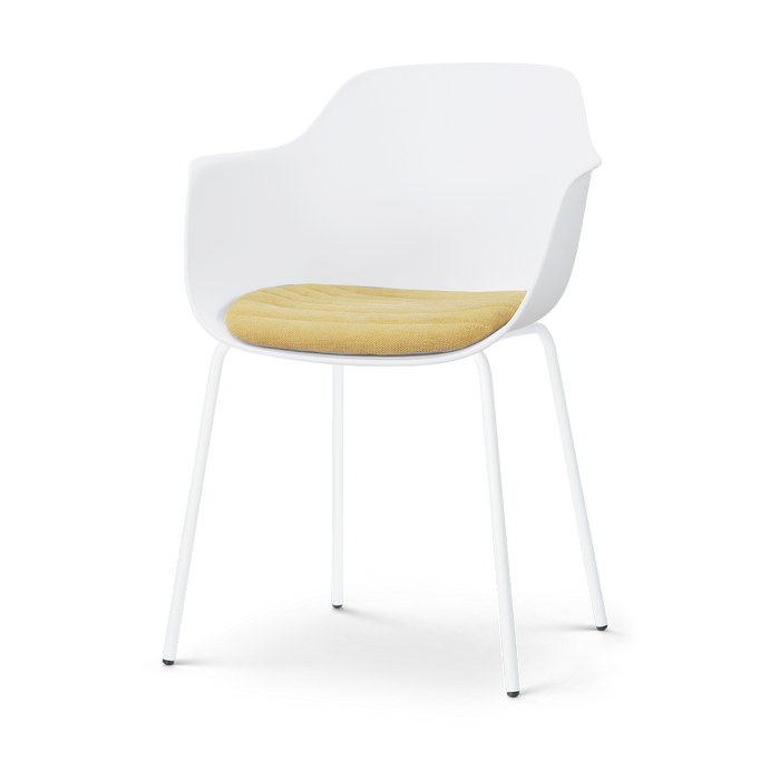 Nolon Nora-Liz eetkamerstoel wit met warm oker zitkussen - wit