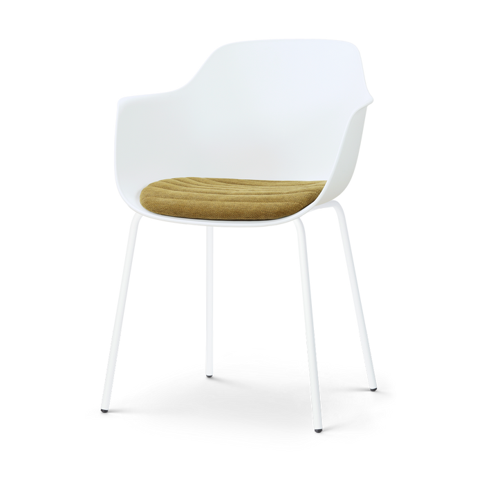 Nolon Nora-Liz Eetkamerstoel Wit met Mosgroen Zitkussen - Wit