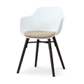 Nolon Nena-Liz Eetkamerstoel Wit met Nougatbruin Zitkussen Zwarte