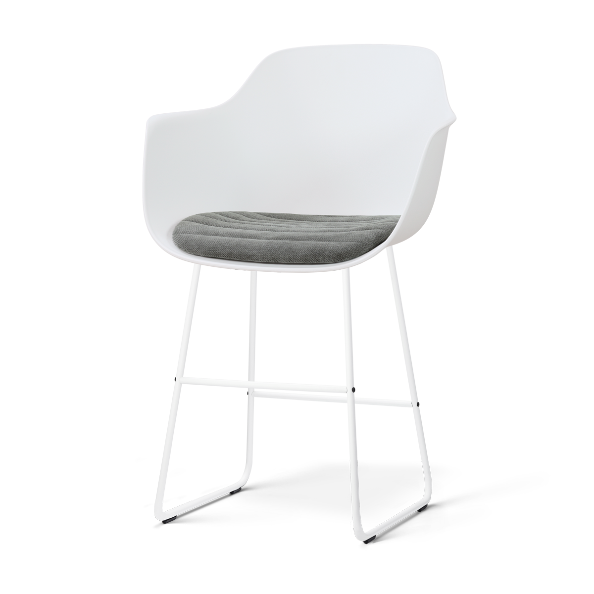 Nolon Nino-Liz Barkruk Wit met Zeegrijs Zitkussen Wit Onderstel 65 Cm