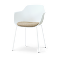 Nolon Nora-Liz Eetkamerstoel Wit met Nougatbruin Zitkussen - Wit