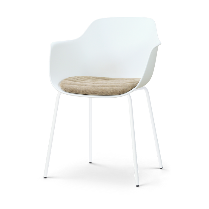 Nolon Nora-Liz Eetkamerstoel Wit met Nougatbruin Zitkussen - Wit