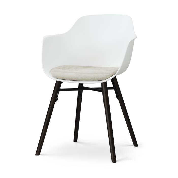 Nolon Nena-Liz Eetkamerstoel Wit met Naturelbeige Zitkussen Zwarte