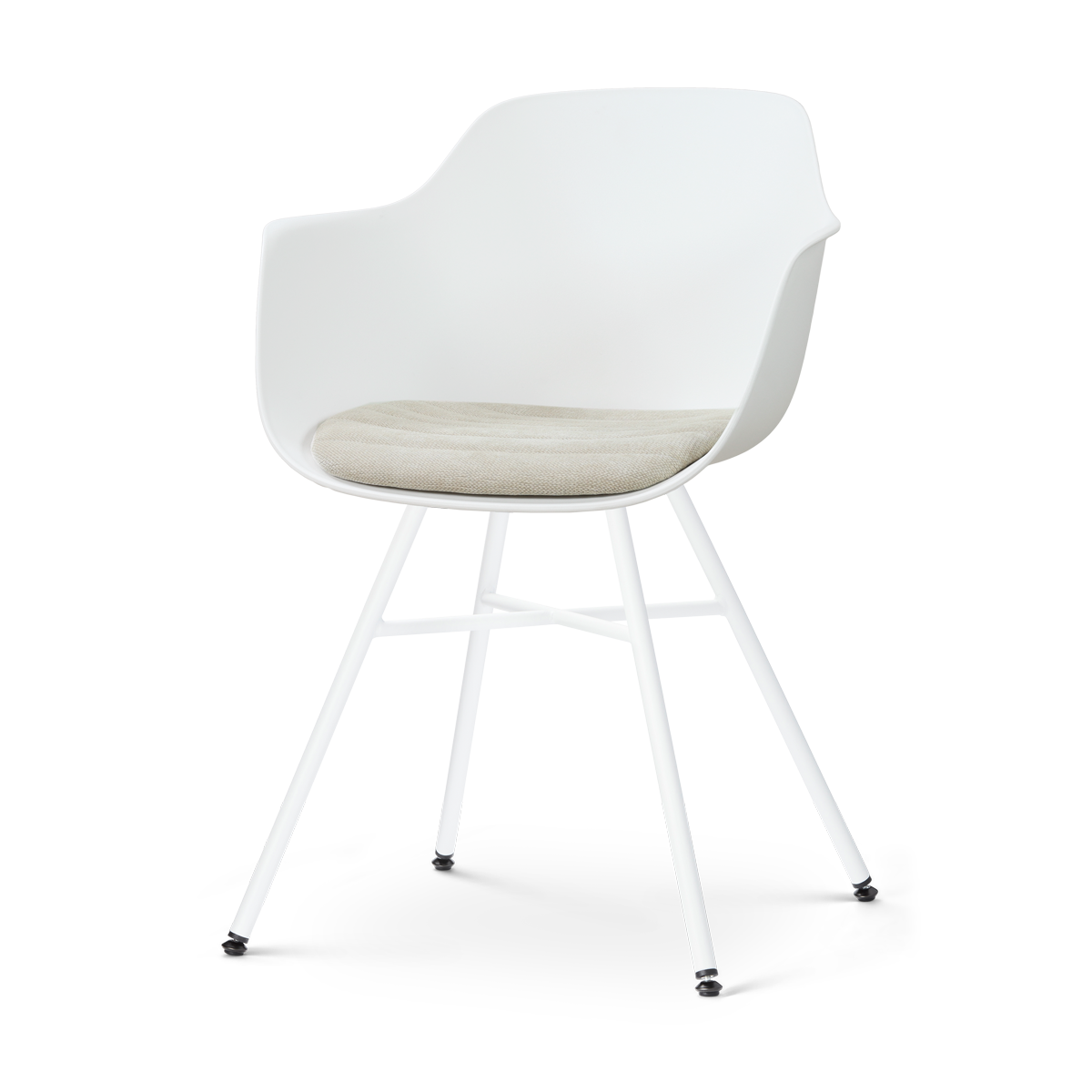 Nolon Noa-Liz Eetkamerstoel Wit met Naturelbeige Zitkussen Wit