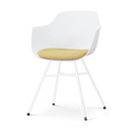 Nolon Noa-Liz eetkamerstoel wit met warm oker zitkussen - wit