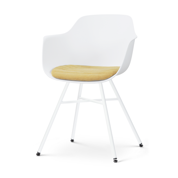 Nolon Noa-Liz eetkamerstoel wit met warm oker zitkussen - wit