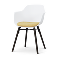 Nolon Nena-Liz eetkamerstoel wit met warm oker zitkussen - zwart