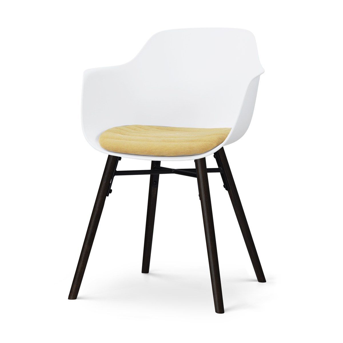 Nolon Nena-Liz eetkamerstoel wit met warm oker zitkussen - zwart