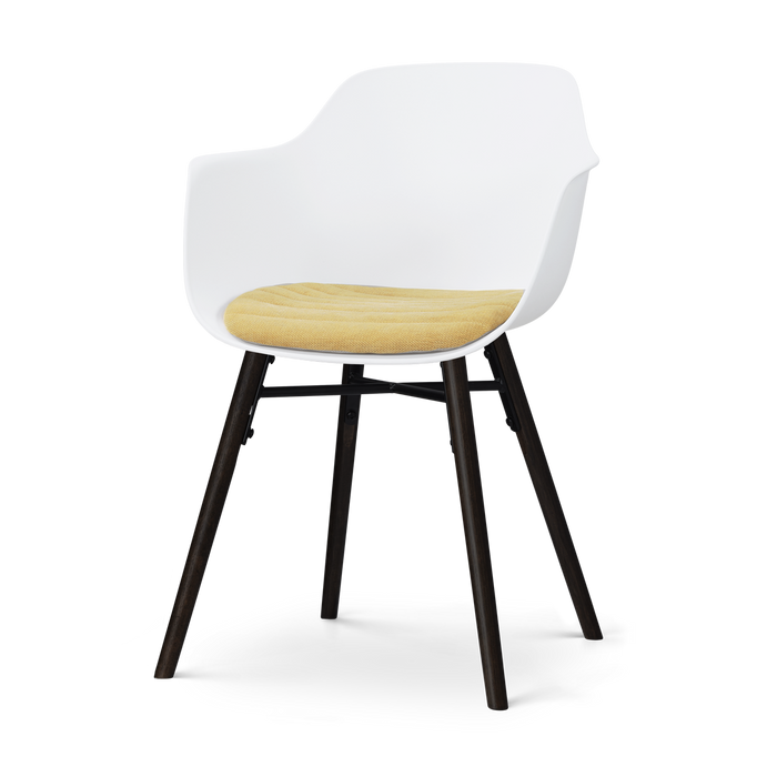 Nolon Nena-Liz eetkamerstoel wit met warm oker zitkussen - zwart