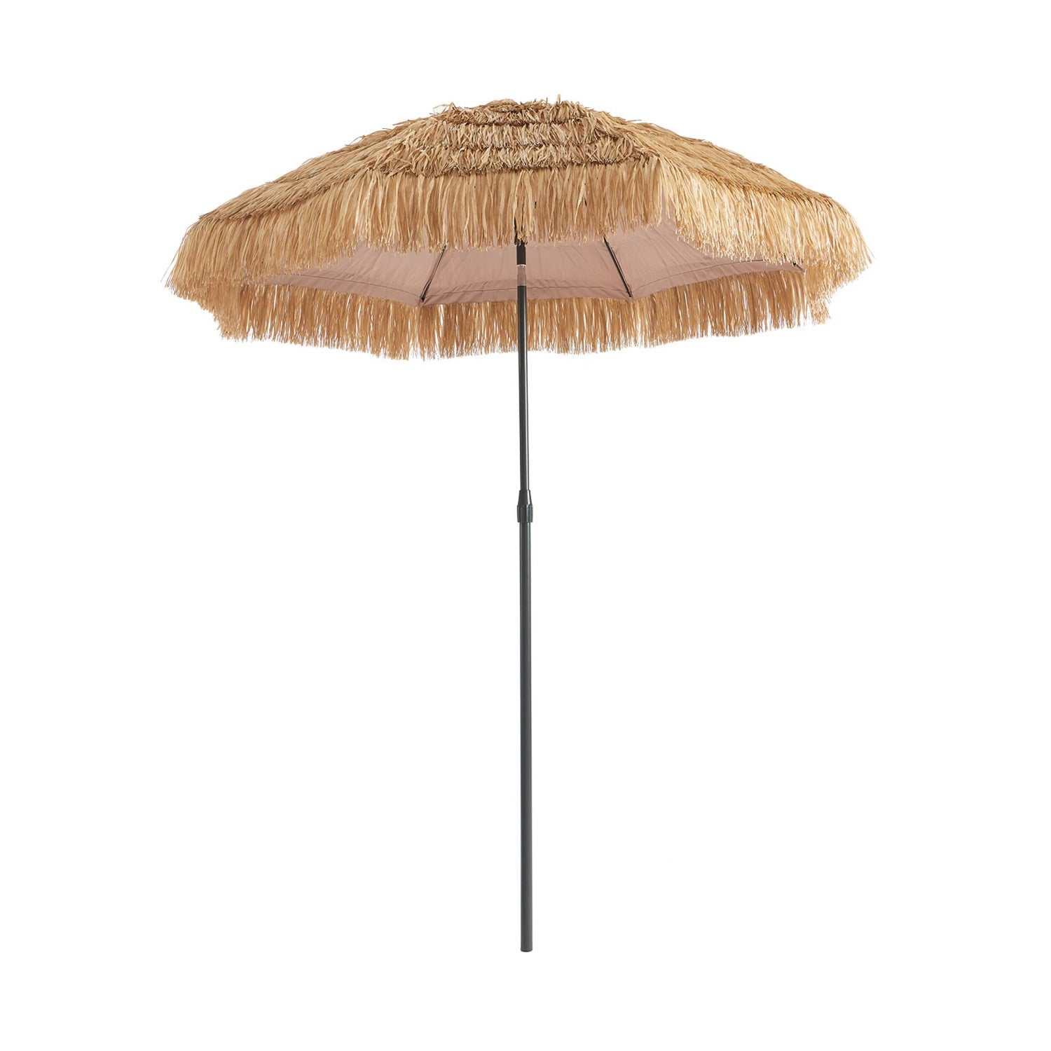 sweeek - Parasol van staal met hout- en strolook