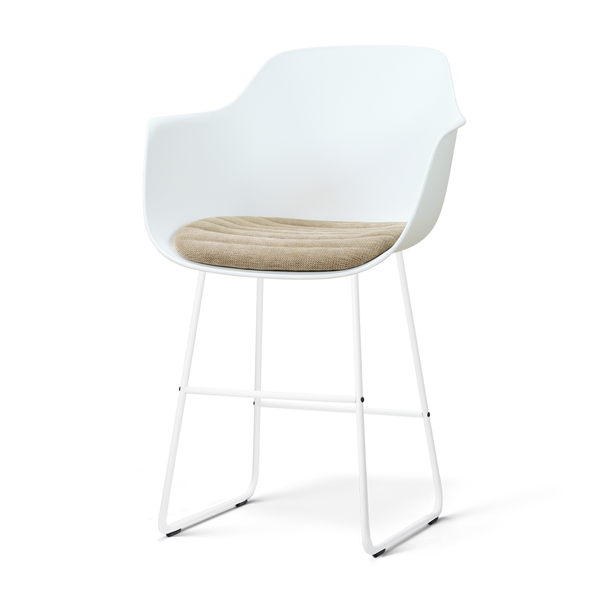 Nolon Nino-Liz Barkruk Wit met Nougatbruin Zitkussen Wit Onderstel 65