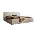 Meubella - Tweepersoonsbed Infinity - Beige ribstof - 180x200 cm