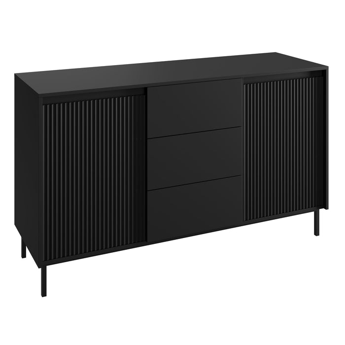 Meubella - Dressoir Orvana - Zwart - 153 cm