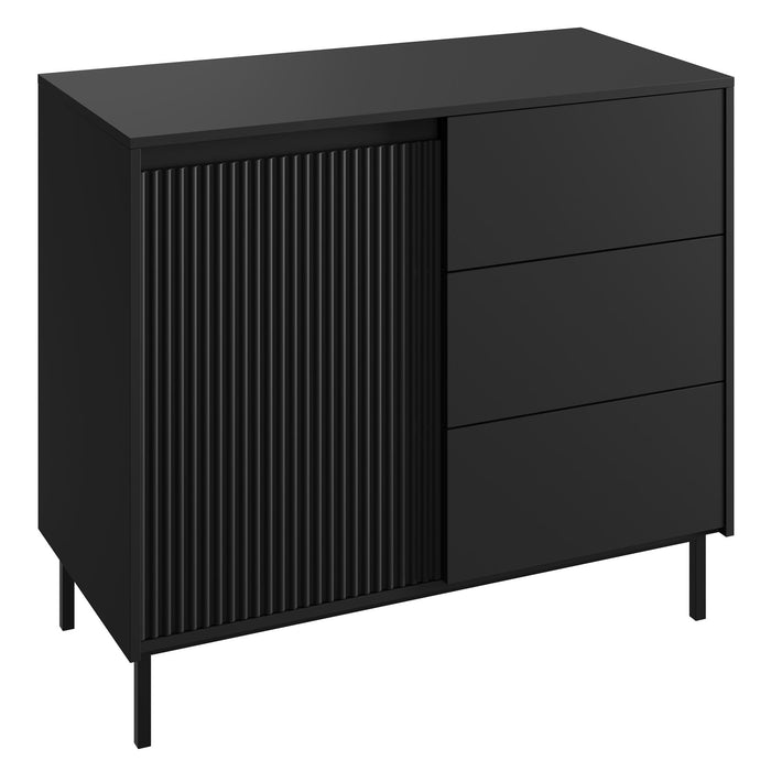 Meubella - Dressoir Orvana - Zwart - 103 cm