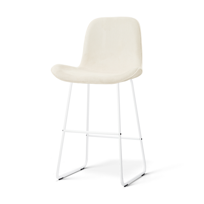 Nolon Nino-Fé Barkruk Rib Beige - Wit Onderstel - 75 Cm