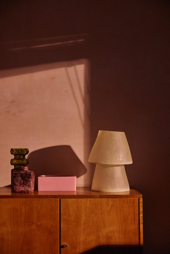 HKliving Glassfiber Tafellamp - Off-White