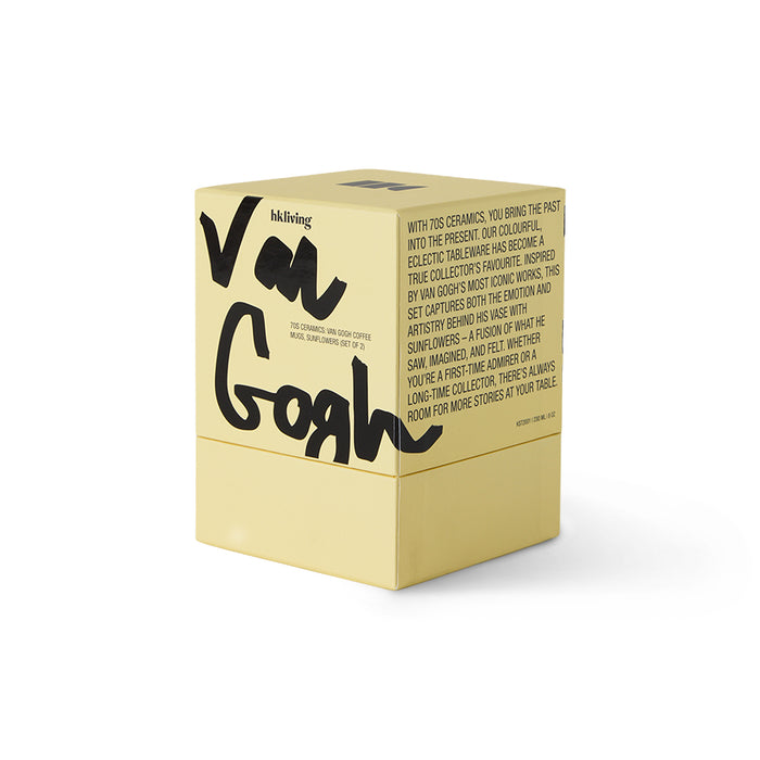 HKliving 70's Ceramics Van Gogh Koffiemok - Set van 2 - Sunflowers