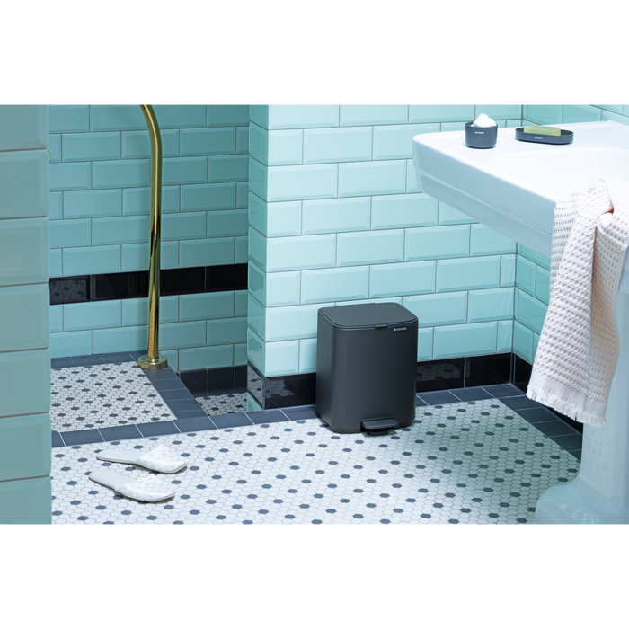 Bo Pedaalemmer 7L, kunststof binnenemmer - Mineral Infinite Grey