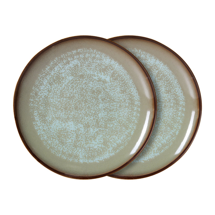 HKliving 70's Ceramics Dinerbord Ø 27,5 cm - Set van 2 - Contrast