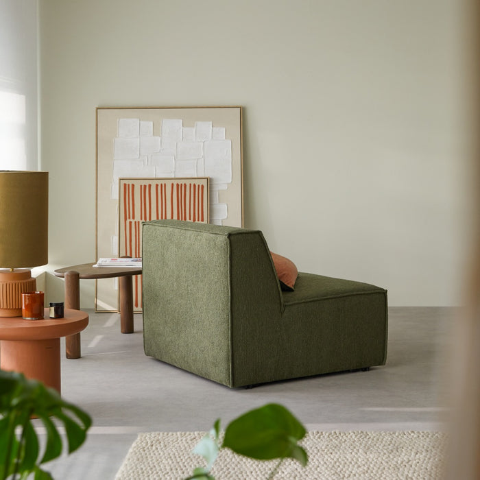 Tikamoon - Dario modulaire fauteuil zonder armleuningen van mahoniebr…
