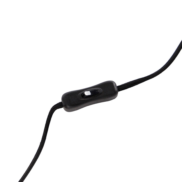 QAZQA Moderne tafellamp zwart met linnen witte kap - Rich