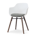 Nolon Nena-Liz Eetkamerstoel Wit met Zeegrijs Zitkussen - Walnoot