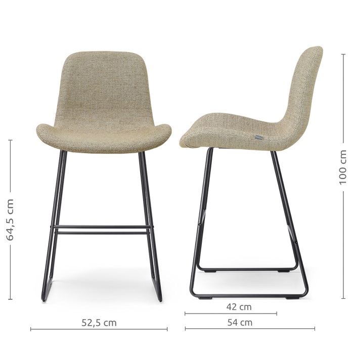 Nolon Nino-Fé Barkruk Taupe Melange - Zwart Onderstel - 65 Cm